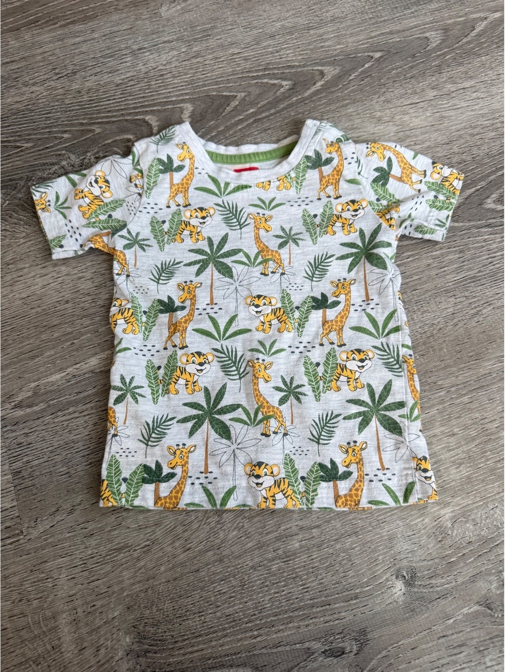 babyhug Baby T-Shirt with Jungle Animal Print Size 9-12 Months
